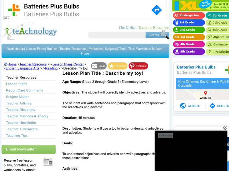 Teachnology: Lesson Plan: Describe My Toy! Lesson Plan Teachnology: Lesson Plan: Describe My Toy! Lesson Plan