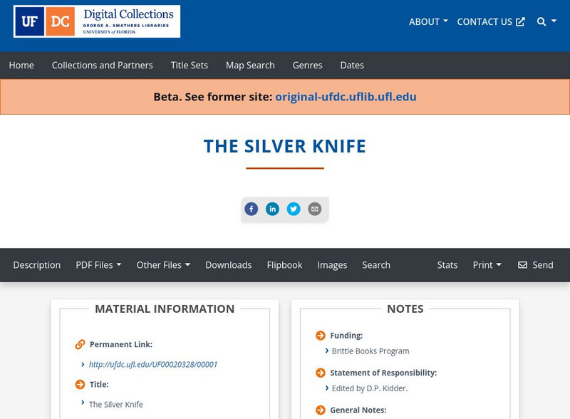 Baldwin Library: The Silver Knife Primary