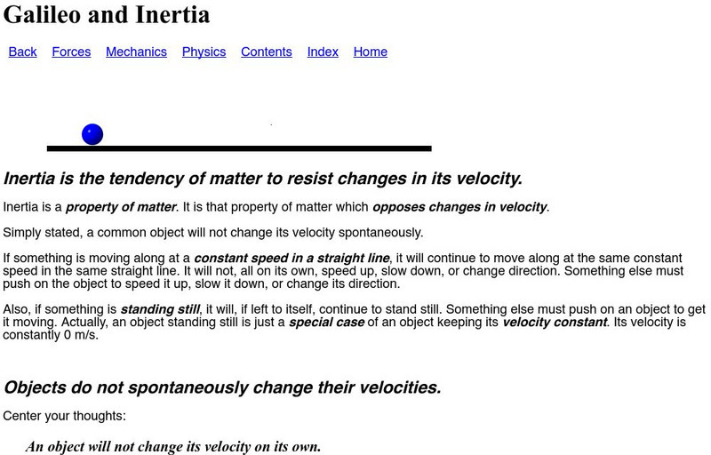 Zona Land: Galileo and Inertia Website Zona Land: Galileo and Inertia Website