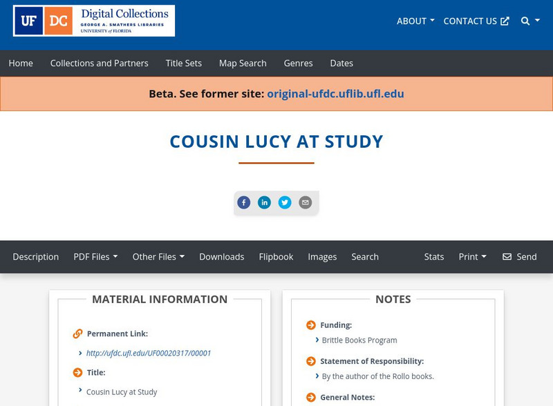 Baldwin Library: Cousin Lucy at Study Primary Baldwin Library: Cousin Lucy at Study Primary