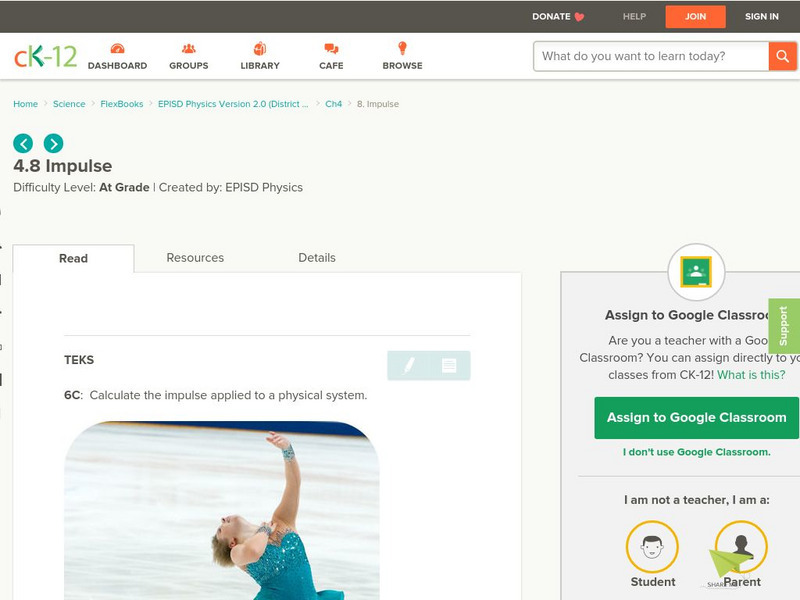 Ck 12: Impulse Unit Plan Ck 12: Impulse Unit Plan