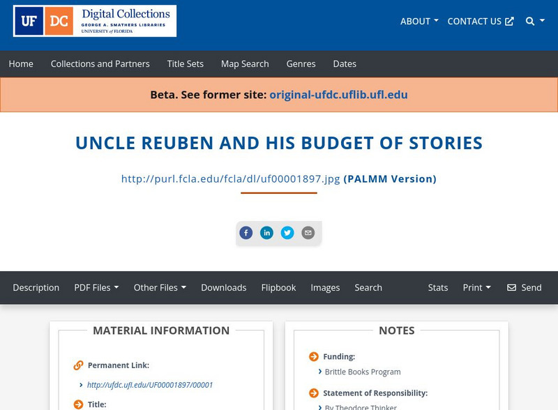 Baldwin Library: Uncle Reuben and His Budget of Stories Primary Baldwin Library: Uncle Reuben and His Budget of Stories Primary