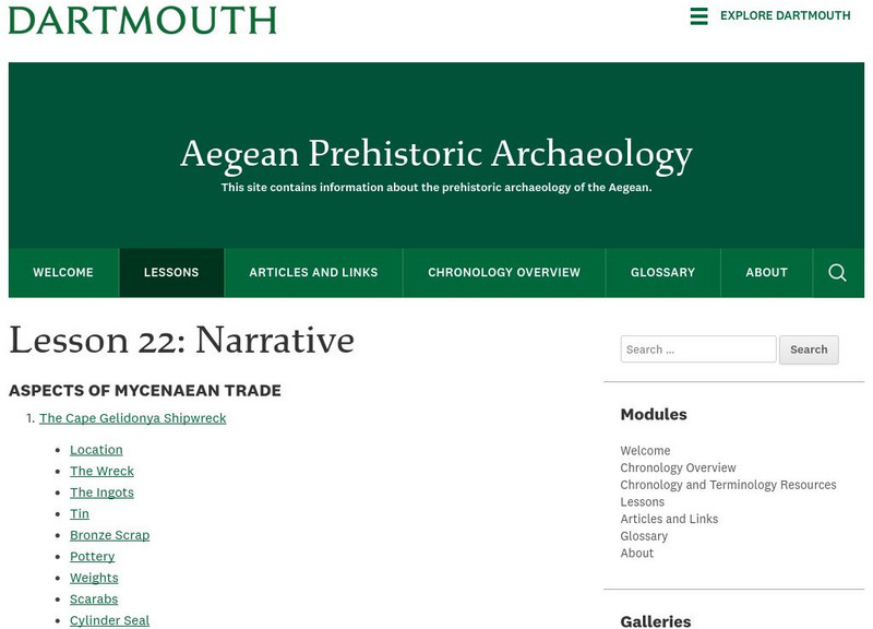 Dartmouth College: Aegean Prehistoric Archaeology: Aspects of Mycenaean Trade Handout Dartmouth College: Aegean Prehistoric Archaeology: Aspects of Mycenaean Trade Handout
