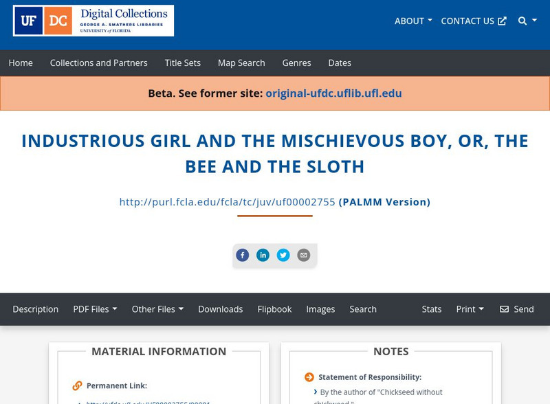 Baldwin Library: The Industrious Girl and the Mischievous Boy Primary