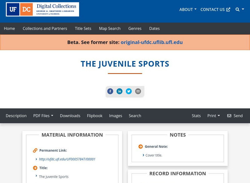 Baldwin Library: The Juvenile Sports Primary Baldwin Library: The Juvenile Sports Primary