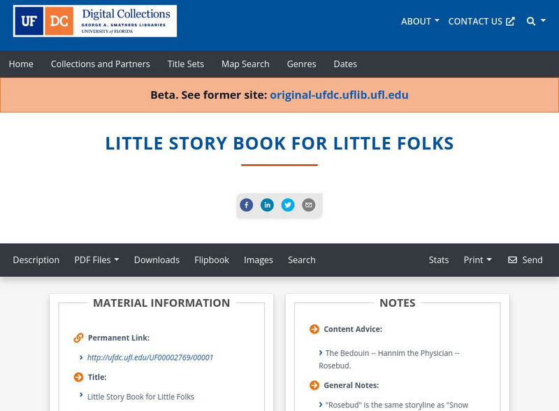 Baldwin Library: Little Story Book for Little Folks Primary