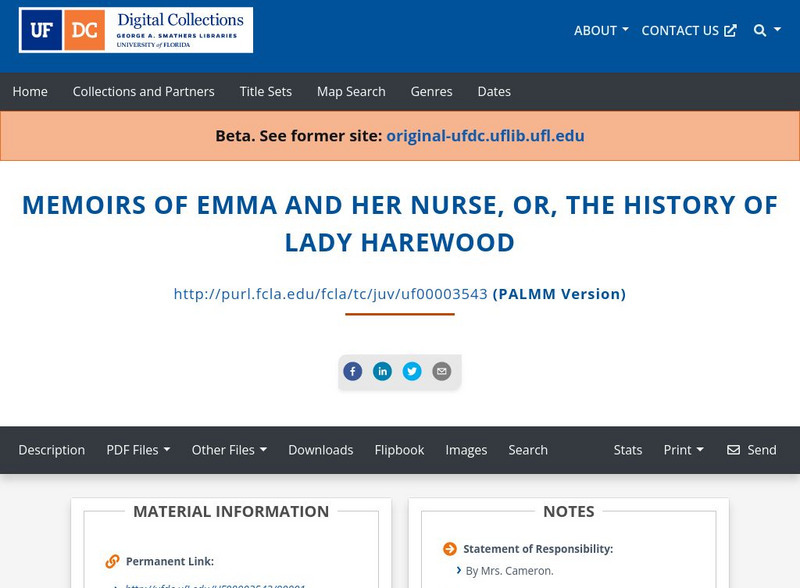 Baldwin Library: Memoirs of Emma and Her Nurse Primary Baldwin Library: Memoirs of Emma and Her Nurse Primary
