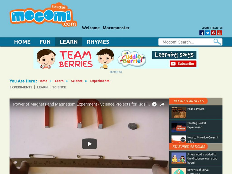 Mocomi: Magnetic Powers of Different Magnets Instructional Video Mocomi: Magnetic Powers of Different Magnets Instructional Video