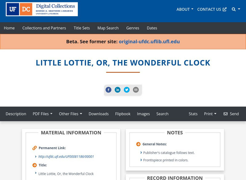 Baldwin Library: Little Lottie, Or, the Wonderful Clock by Knight Primary