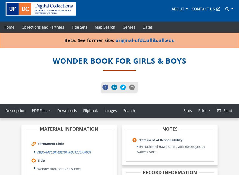 Baldwin Library: A Wonder Book for Girls & Boys by Nathaniel Hawthorne Primary Baldwin Library: A Wonder Book for Girls & Boys by Nathaniel Hawthorne Primary