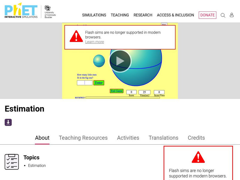 University of Colorado: Ph Et Interactive Simulations: Estimation Interactive University of Colorado: Ph Et Interactive Simulations: Estimation Interactive
