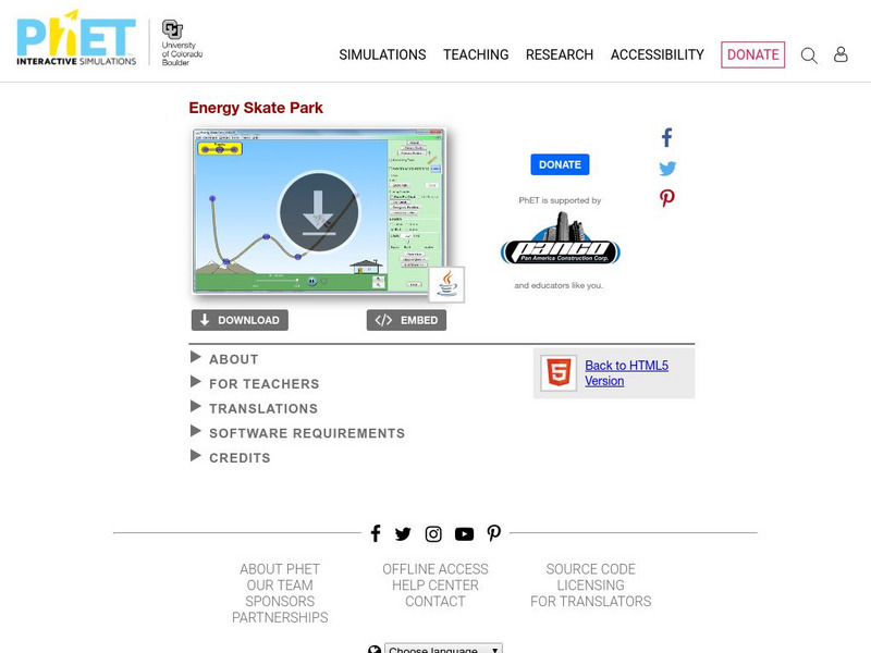 University of Colorado: Ph Et Interactive Simulations: Energy Skate Park Activity University of Colorado: Ph Et Interactive Simulations: Energy Skate Park Activity