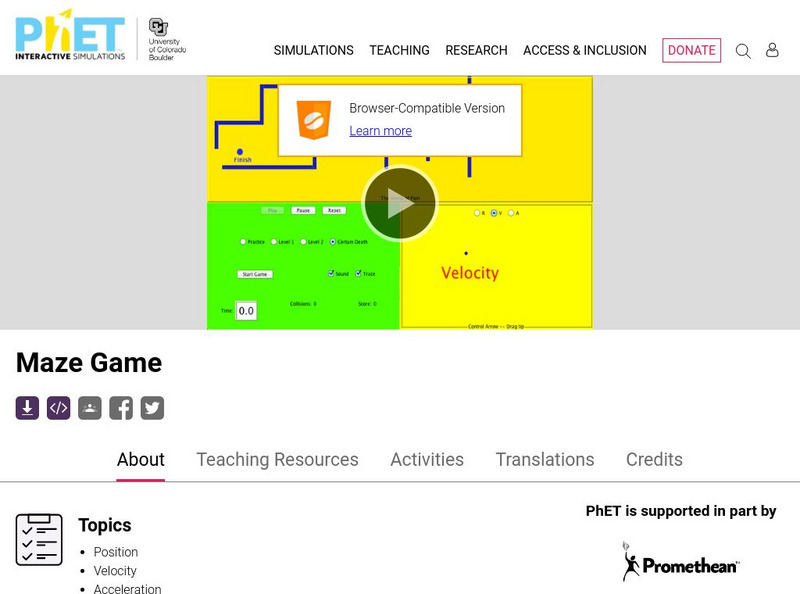 University of Colorado: Ph Et Interactive Simulations: Maze Game Interactive University of Colorado: Ph Et Interactive Simulations: Maze Game Interactive