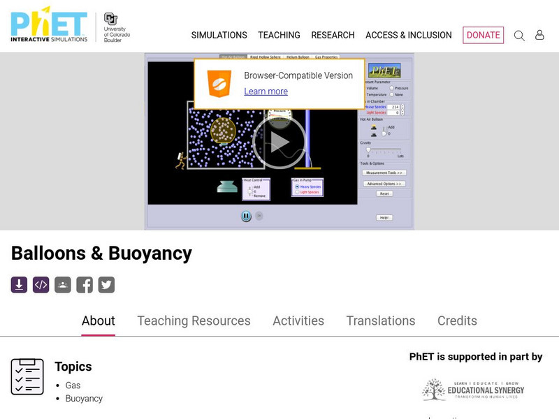 University of Colorado: Ph Et Interactive Simulations: Balloons & Buoyancy Interactive University of Colorado: Ph Et Interactive Simulations: Balloons & Buoyancy Interactive