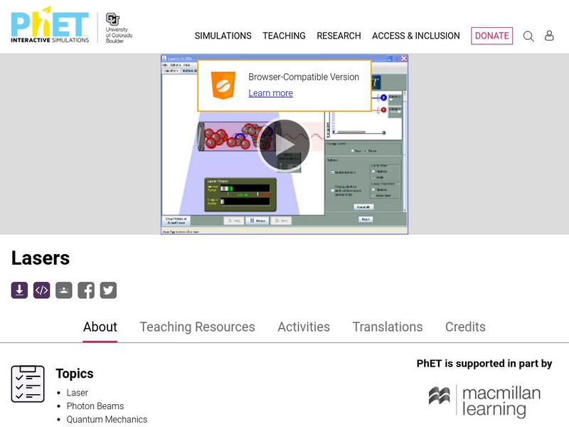 University of Colorado: Ph Et Interactive Simulations: Lasers Interactive University of Colorado: Ph Et Interactive Simulations: Lasers Interactive