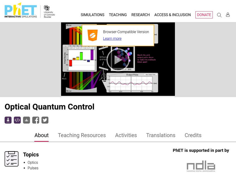 University of Colorado: Ph Et Interactive Simulations: Optical Quantum Control Interactive University of Colorado: Ph Et Interactive Simulations: Optical Quantum Control Interactive