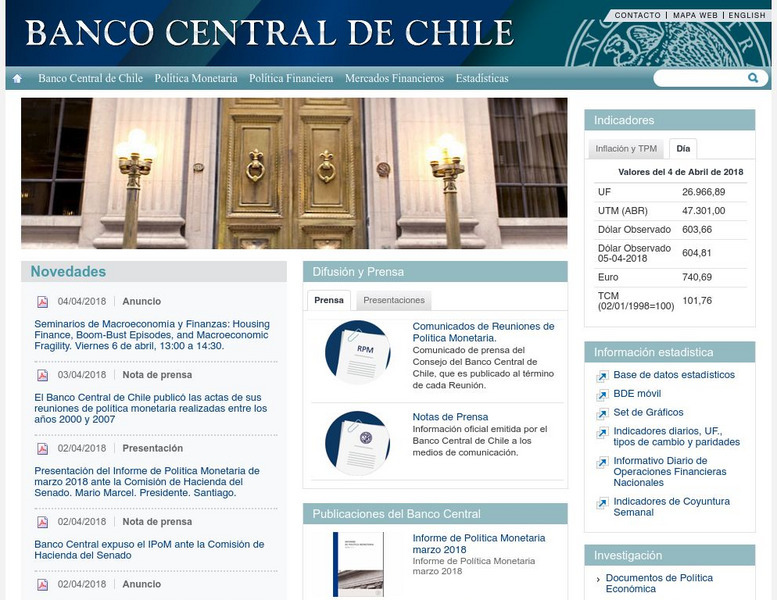 The Central Bank of Chile (El Banco Central De Chile) Website The Central Bank of Chile (El Banco Central De Chile) Website