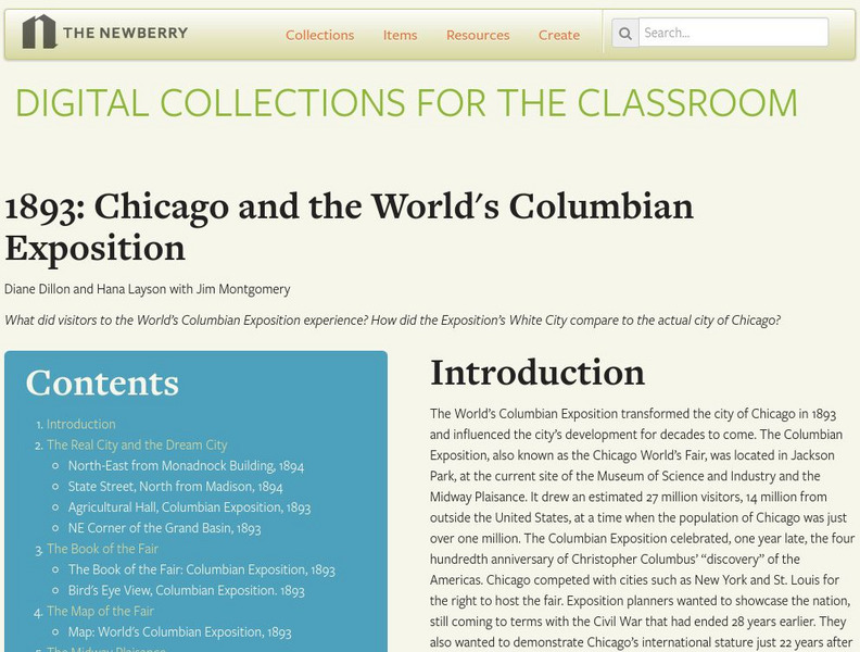 Newberry: 1893: Chicago and the World's Columbian Exposition Unit Plan Newberry: 1893: Chicago and the World's Columbian Exposition Unit Plan