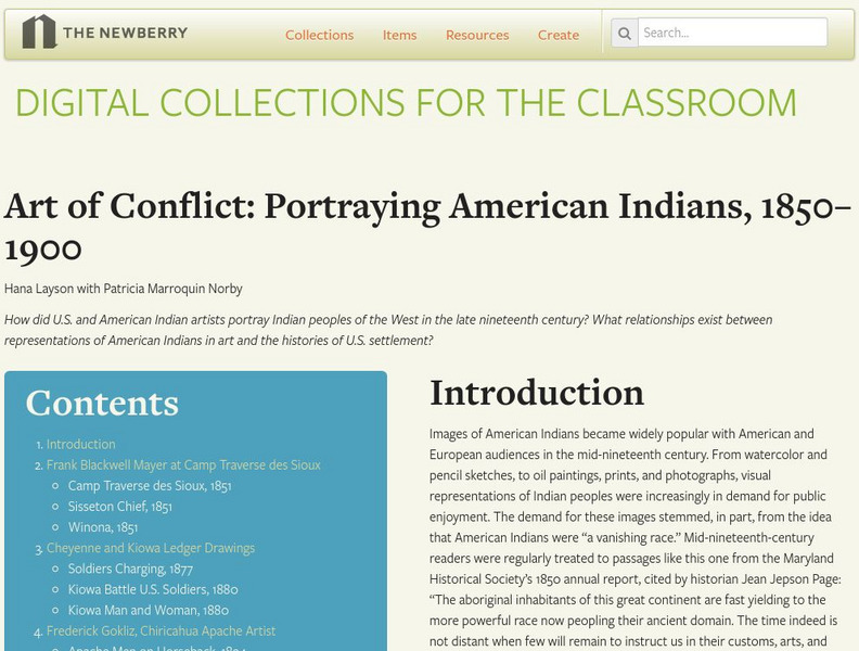 Newberry Library: Art of Conflict: Portraying American Indians, 1850 to 1900 Website Newberry Library: Art of Conflict: Portraying American Indians, 1850 to 1900 Website