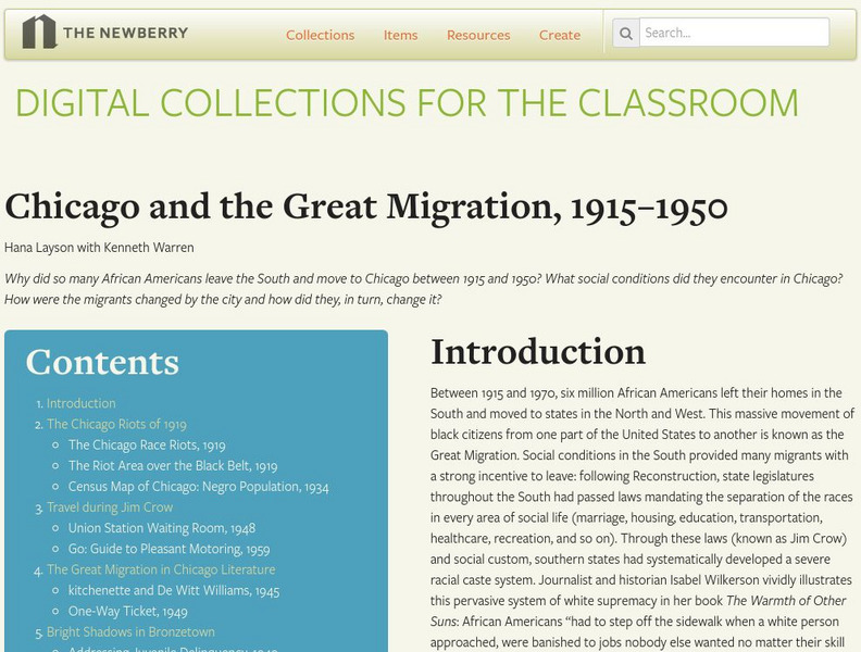 Newberry Library: Chicago and the Great Migration, 1915 to 1950 Website Newberry Library: Chicago and the Great Migration, 1915 to 1950 Website