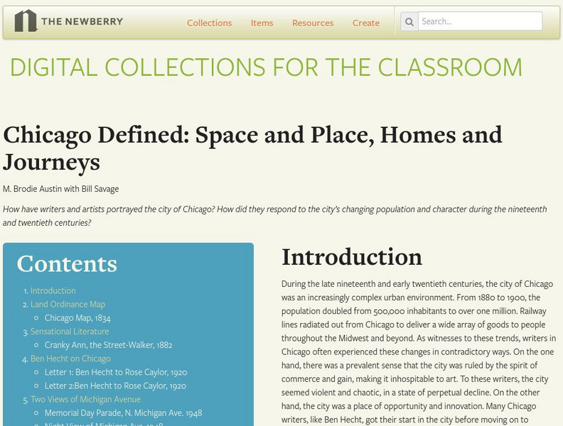 The Newberry: Chicago Defined: Space and Place, Homes and Journeys Unit Plan