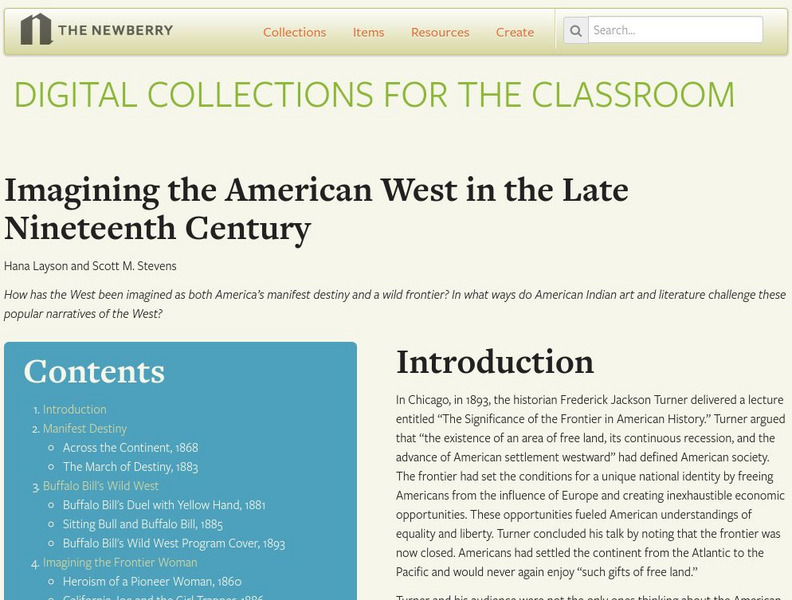 Newberry Library: Imagining the American West in the Late Nineteenth Century Unit Plan Newberry Library: Imagining the American West in the Late Nineteenth Century Unit Plan