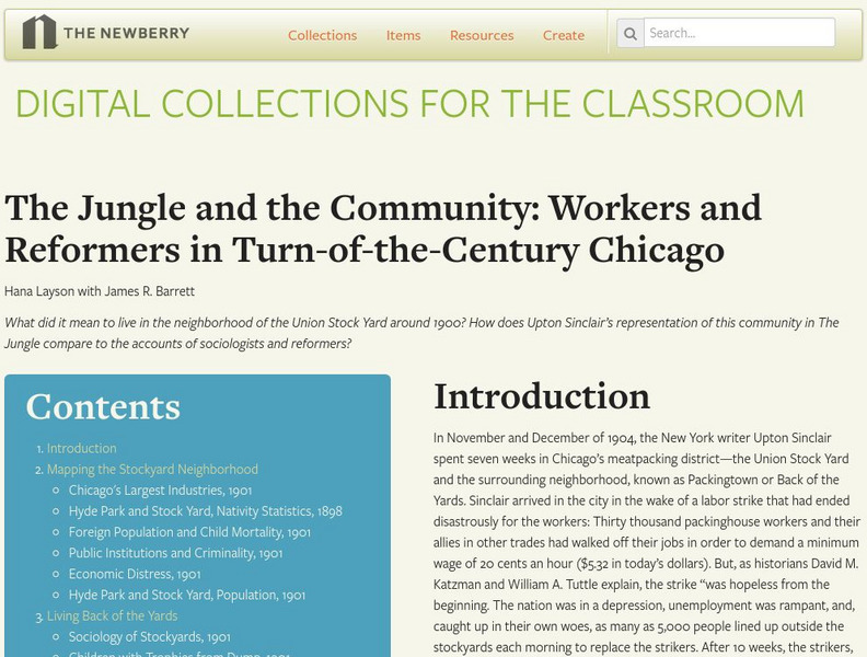 Newberry Library: Workers and Reformers in Turn of the Century Chicago Unit Plan Newberry Library: Workers and Reformers in Turn of the Century Chicago Unit Plan