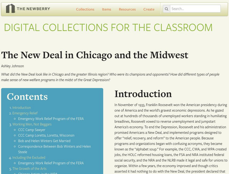 Newberry Library: The New Deal in Chicago and the Midwest Unit Plan Newberry Library: The New Deal in Chicago and the Midwest Unit Plan