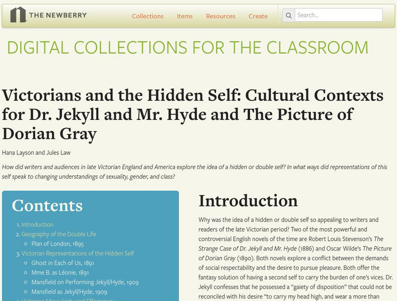 Newberry Library: Victorians and the Hidden Self Unit Plan
