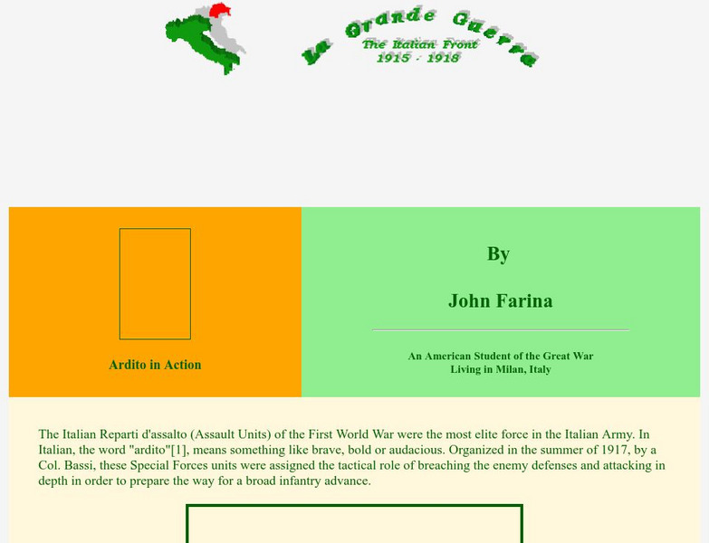 Worldwar1.com: Great War Society: La Grande Guerra: Italian Reparti D'assalto: The Arditi Handout