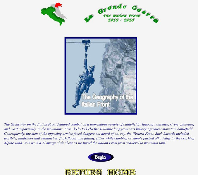 Worldwar1.com: Great War Society: La Grande Guerra: The Geography of the Italian Front PPT