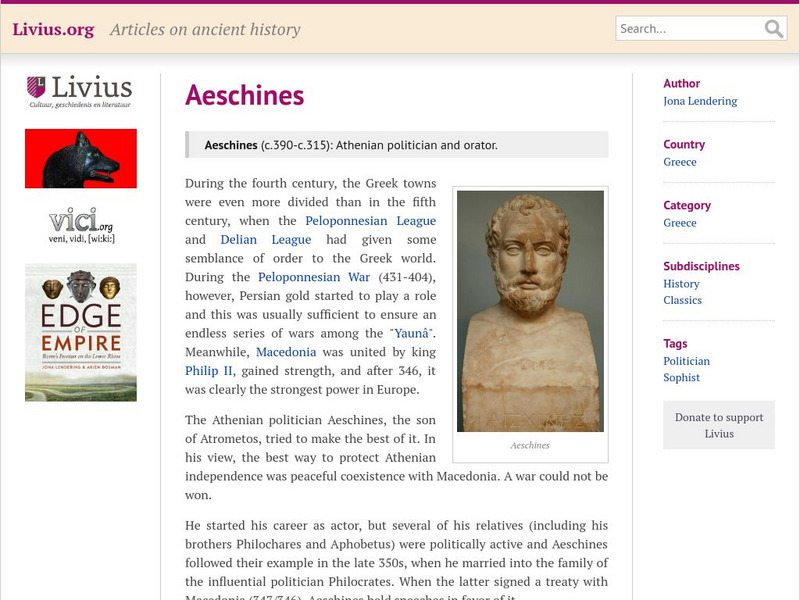 Livius: Aeschines Handout Livius: Aeschines Handout