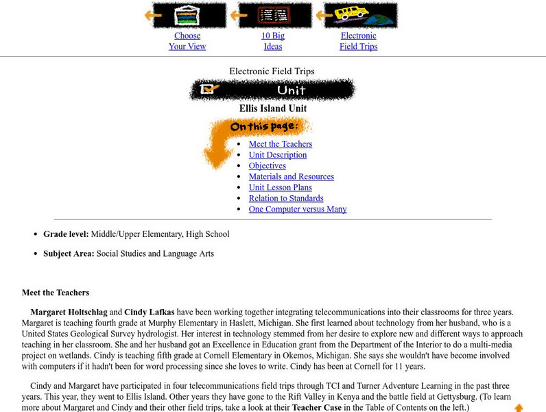 Michigan State University: Lets Net: Ellis Island Unit Lesson Plan Michigan State University: Lets Net: Ellis Island Unit Lesson Plan