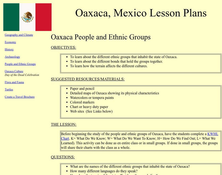 Adventure Learning Foundation: Oaxaca, Mexico People and Ethnic Groups Website Adventure Learning Foundation: Oaxaca, Mexico People and Ethnic Groups Website