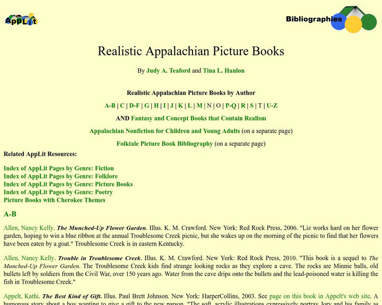 Realistic Appalachian Picture Books Website Realistic Appalachian Picture Books Website
