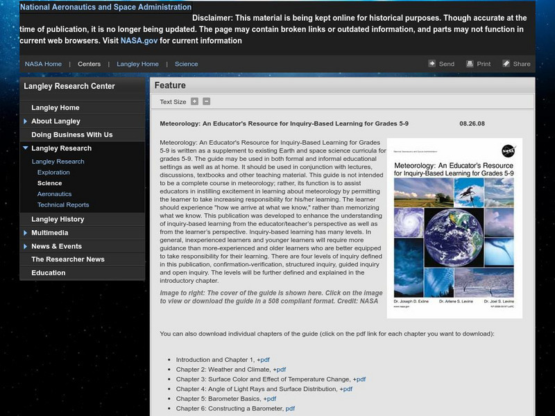 Nasa: Meteorology Unit Plan Nasa: Meteorology Unit Plan
