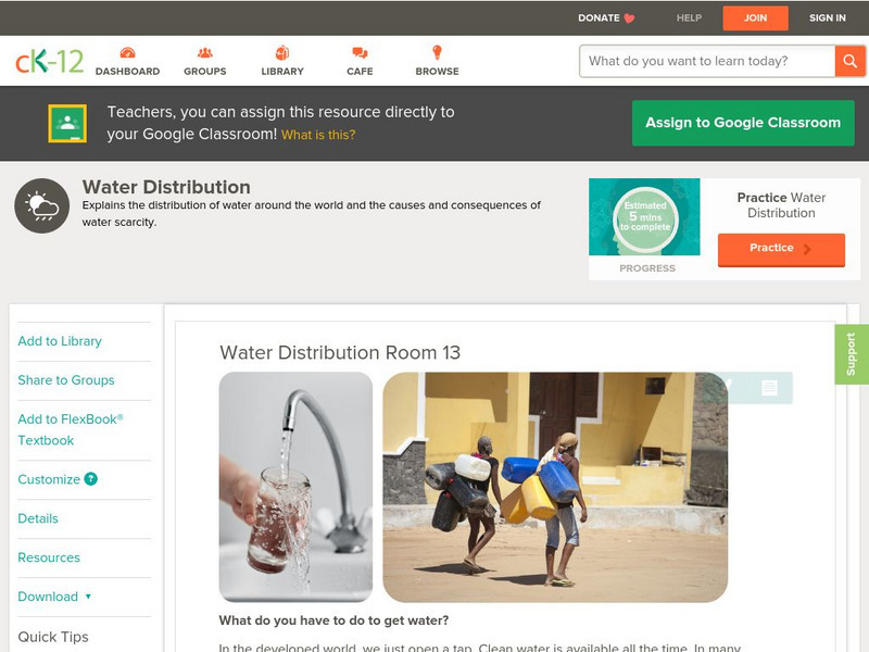 Ck 12: Earth Science: Water Distribution Unit Plan Ck 12: Earth Science: Water Distribution Unit Plan