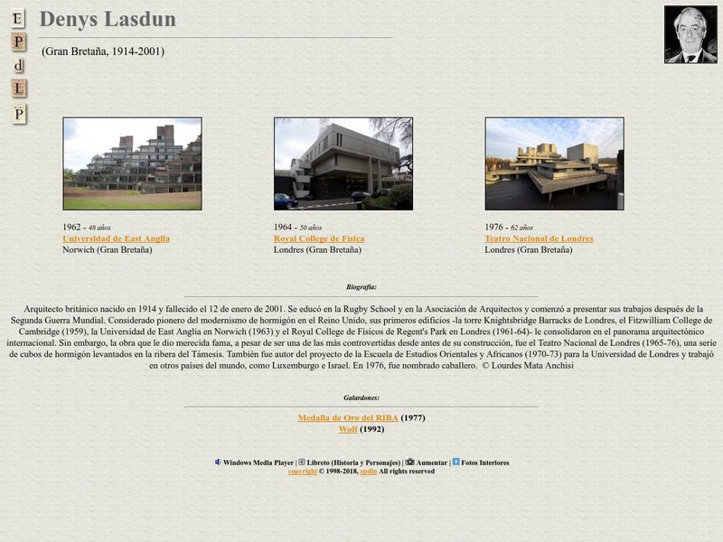E Pd Lp: Denys Lasdun Handout E Pd Lp: Denys Lasdun Handout