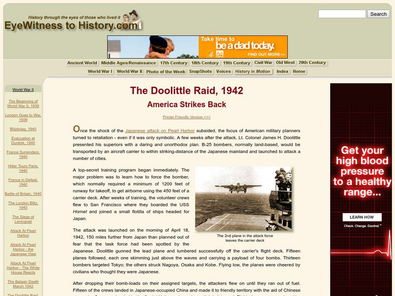 Eyewitness to History: The Doolittle Raid, 1942: America Strikes Back Primary Eyewitness to History: The Doolittle Raid, 1942: America Strikes Back Primary