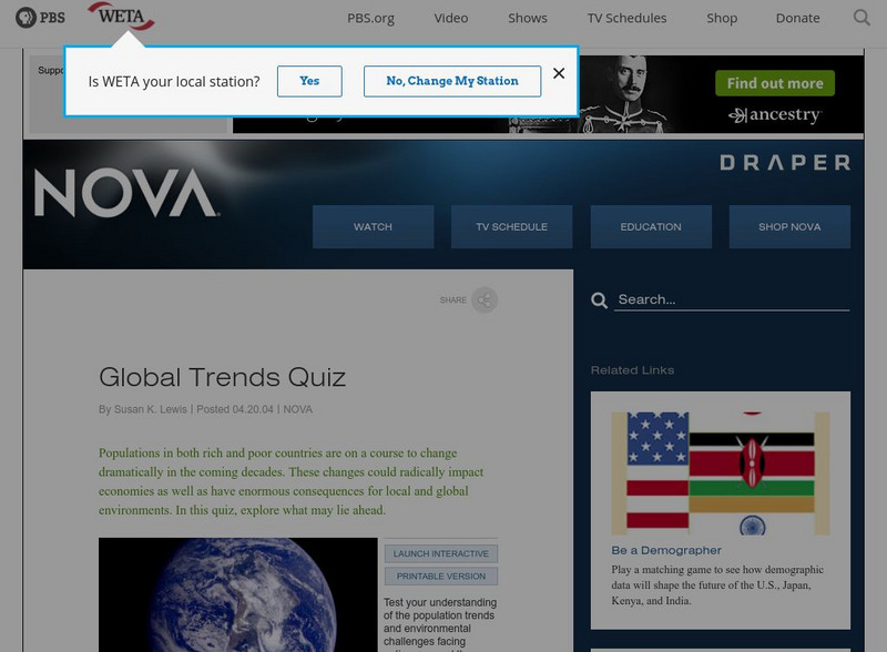 Nova: Global Trends Quiz Interactive Nova: Global Trends Quiz Interactive