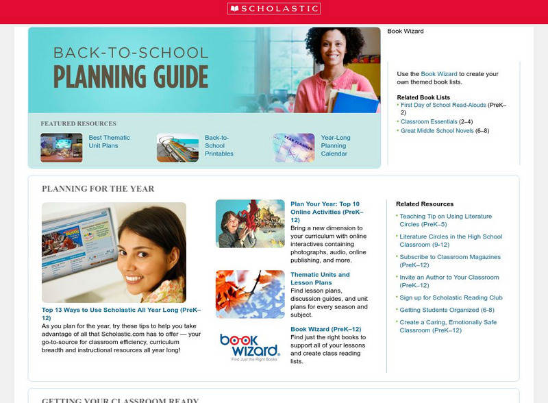 Scholastic: Back to School Planning Guide Website Scholastic: Back to School Planning Guide Website