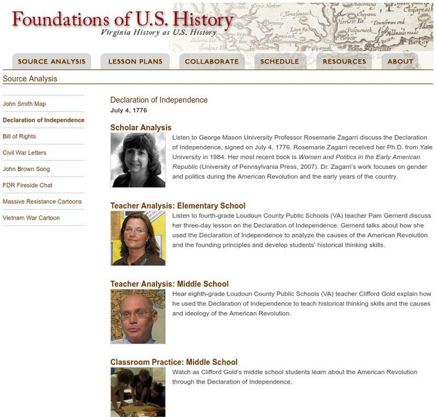 George Mason University: Declaration of Independence Lesson Plan