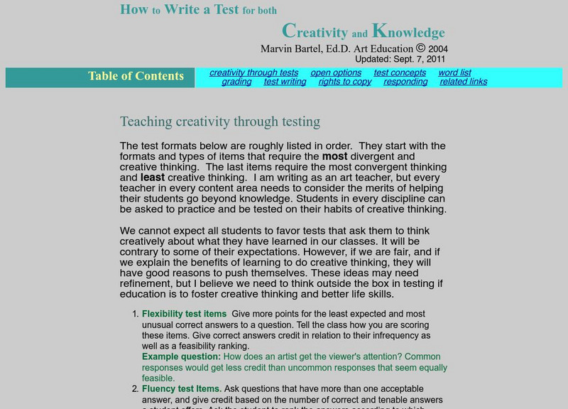 How to Write a Test for Both Creativity and Knowledge Article