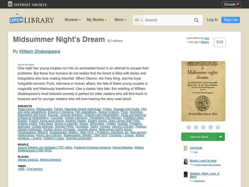 Open Library: Midsummer Night's Dream eBook Open Library: Midsummer Night's Dream eBook