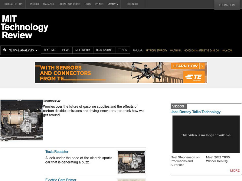 Mit Technology Review: Tomorrow's Cars Website Mit Technology Review: Tomorrow's Cars Website