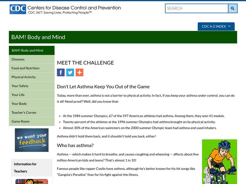 Centers for Disease Control: Body and Mind: Don't Let Asthma Keep You Out of the Game Handout Centers for Disease Control: Body and Mind: Don't Let Asthma Keep You Out of the Game Handout