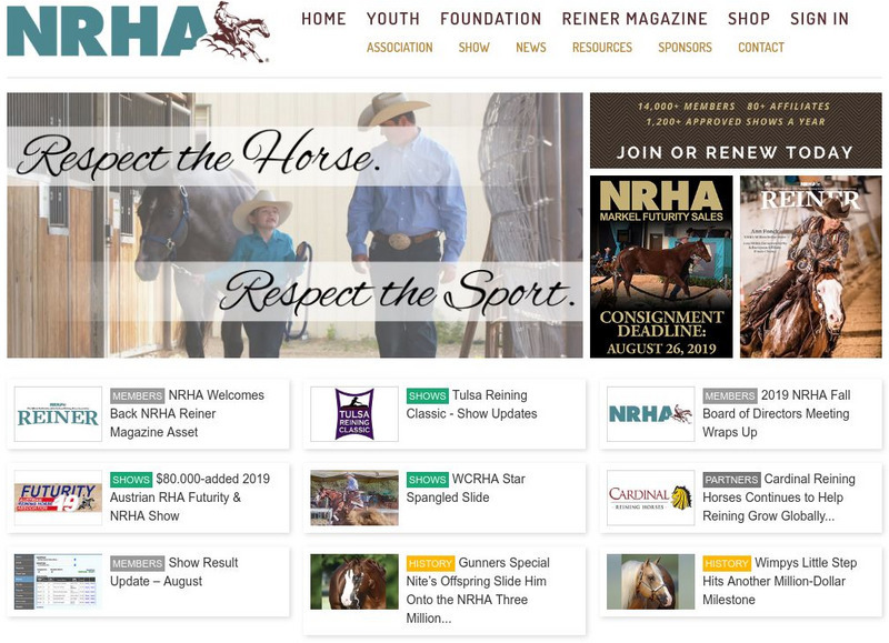 National Reining Horse Association Website National Reining Horse Association Website