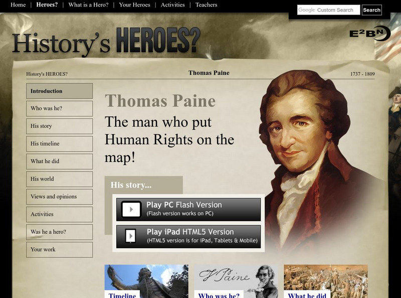 History's Heroes: Thomas Paine (1737 1809) Unit Plan History's Heroes: Thomas Paine (1737 1809) Unit Plan
