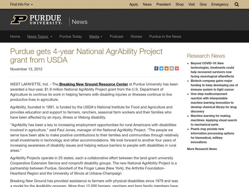Pu: Reducing Barriers for Farmers With Disabilities Article Pu: Reducing Barriers for Farmers With Disabilities Article