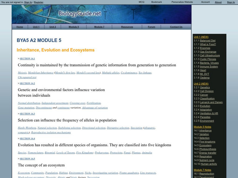 Inheritance, Evolution, and Ecosystems Unit Plan Inheritance, Evolution, and Ecosystems Unit Plan